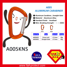 2017 D Shaped 25KN Rock Taiwan Aluminium Karabiner für Wild Sport